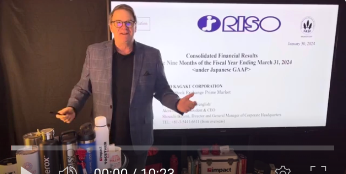 The End Of The Day With Ray! RISO 1st 9 Months FY Ending 3/24. Don't Underestimate RISO Inkjet!